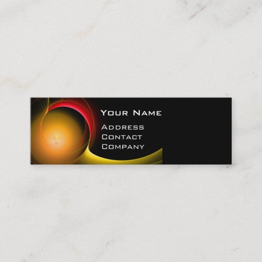 ECLIPSE MONOGRAM Levendig zwart geel Mini Visitekaartje (Voorkant)