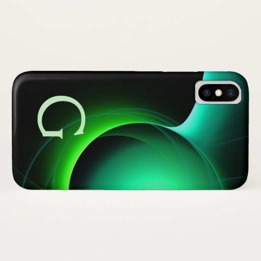 ECLIPSE MONOGRAM Levendig zwart groen Case-Mate iPhone Case (Achterkant (horizontaal))