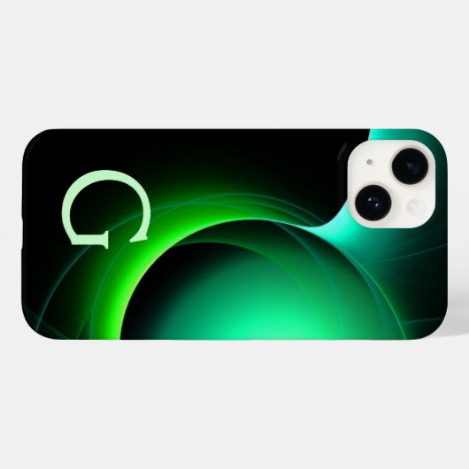 ECLIPSE MONOGRAM Levendig zwart groen Case-Mate iPhone Case (Achterkant (horizontaal))