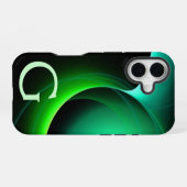 ECLIPSE MONOGRAM Levendig zwart groen iPhone 16 Hoesje (Achterkant horizontaal)