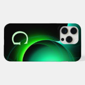 ECLIPSE MONOGRAM Levendig zwart groen iPhone Hoesje (Achterkant horizontaal)