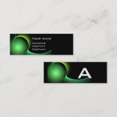 ECLIPSE MONOGRAM Levendig zwart groen Mini Visitekaartje (Voorkant / Achterkant)