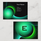ECLIPSE MONOGRAM Levendig zwart groen Visitekaartje (Voorkant / Achterkant)