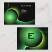 ECLIPSE MONOGRAM Levendig zwart groen Visitekaartje (Voorkant / Achterkant)