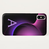 ECLIPSE MONOGRAM Levendig zwart paars Case-Mate iPhone Case (Achterkant (horizontaal))