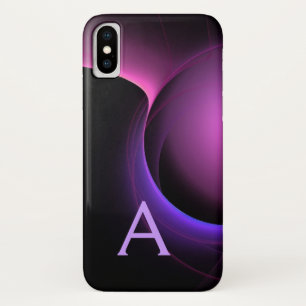 ECLIPSE MONOGRAM Levendig zwart paars Case-Mate iPhone Case