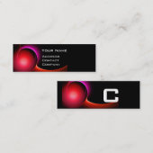 ECLIPSE MONOGRAM Levendig zwart rood Mini Visitekaartje (Voorkant / Achterkant)