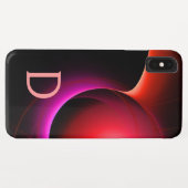 ECLIPSE MONOGRAM Levendig zwart rood roze Case-Mate iPhone Case (Achterkant (horizontaal))