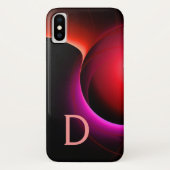 ECLIPSE MONOGRAM Levendig zwart violet roze Case-Mate iPhone Case (Achterkant)