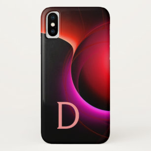 ECLIPSE MONOGRAM Levendig zwart violet roze Case-Mate iPhone Case