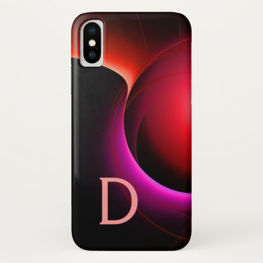 ECLIPSE MONOGRAM Levendig zwart violet roze Case-Mate iPhone Case (Achterkant)
