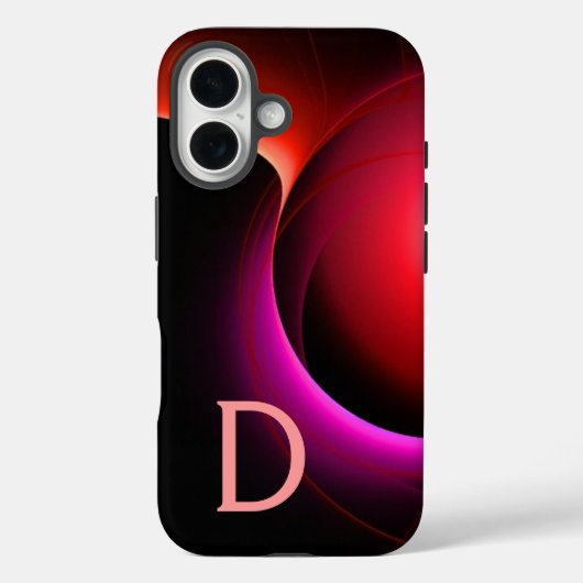 ECLIPSE MONOGRAM Levendig zwart violet roze Case-Mate iPhone Case (Achterkant)