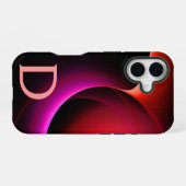 ECLIPSE MONOGRAM Levendig zwart violet roze iPhone 16 Hoesje (Achterkant horizontaal)