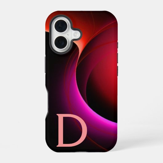 ECLIPSE MONOGRAM Levendig zwart violet roze iPhone 16 Hoesje (Achterkant)
