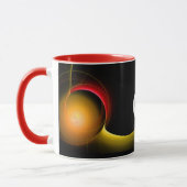 ECLIPSE MONOGRAM Red Yellow Oranje Black Fractals Mok (Links)