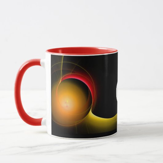 ECLIPSE MONOGRAM Red Yellow Oranje Black Fractals Mok (Links)
