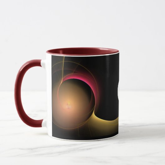 ECLIPSE MONOGRAM Roze gele zwarte fractals Mok (Links)
