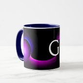 ECLIPSE MONOGRAM Roze Paarse Blauwe Zwarte Fractal Mok (Voorkant links)