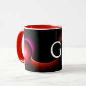 ECLIPSE MONOGRAM roze zwarte breuken Mok (Voorkant links)