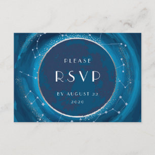 Eclipse Moon Wedding RSVP-kaart RSVP Kaartje