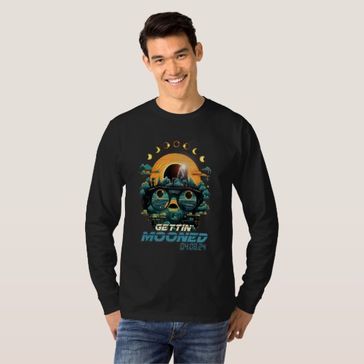 Eclipse Phases Total Solar Eclipse Getting Mooned T-shirt (Voorkant volledig)