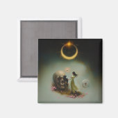 Eclipse Priestess Moon Occult Dark Witchy AI Art Magneet (Voorkant / Achterkant)