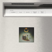 Eclipse Priestess Moon Occult Dark Witchy AI Art Magneet (Insitu (Vaatwasser))