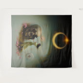 Eclipse Priestess Moon Occult Dark Witchy AI Art Wandkleed (Voorkant (horizontaal))