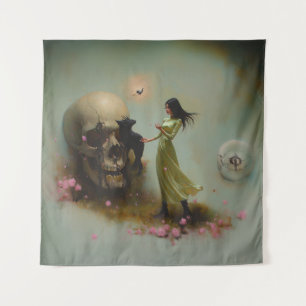 Eclipse Priestess Moon Occult Dark Witchy AI Art Wandkleed