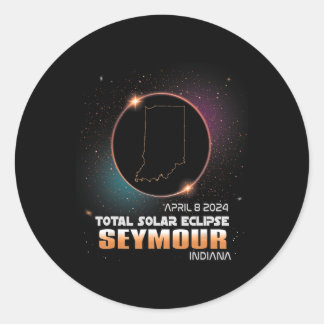 Eclipse Seymour Indiana Totale Zonsverduistering 2 Ronde Sticker