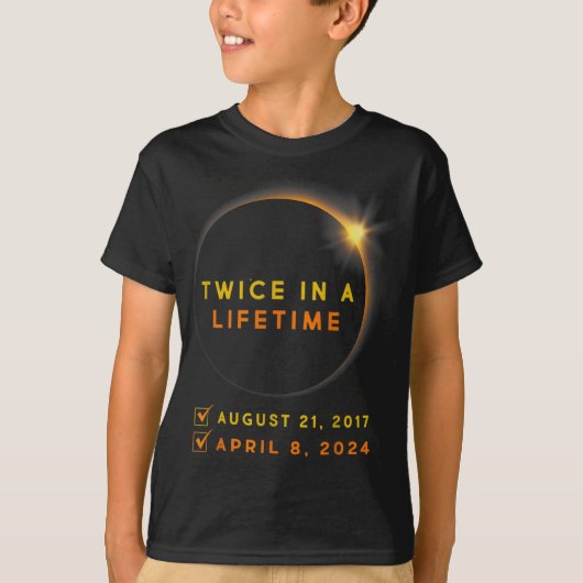 Eclipse Shirt twee keer in Leven 2024 Zonsverduist (Voorkant)