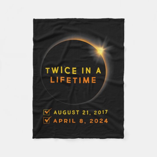 Eclipse Shirt twee keer in Leven 2024 Zonsverduist Fleece Deken (Voorkant)