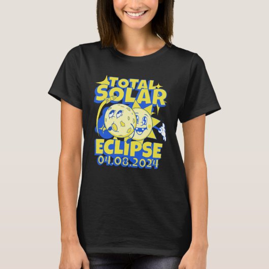 Eclipse Solar Totality 2024 Souvenir Retro April 8 T-shirt (Voorkant)