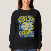 Eclipse Solar Totality 2024 Souvenir Retro April 8 Trui (Voorkant)