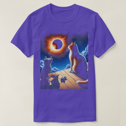 Eclipse Tabby Kat Kijken Zonsverduistering Kat Ecl T-shirt (Design voorkant)
