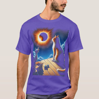 Eclipse Tabby Kat Kijken Zonsverduistering Kat Ecl T-shirt