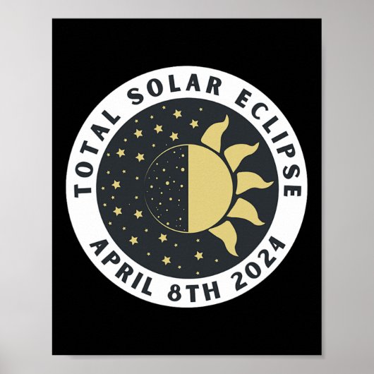 Eclipse - Totale zonsverduistering - Totaal 2024 Poster (Voorkant)