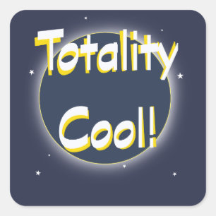 Eclipse Totality Cool! Vierkante Sticker
