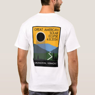Eclipse Travel Poster: Burlington, Vermont T-shirt