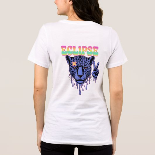 Eclipse" Trippy Melt Leopard T-Shirt | Vaporwave B (Achterkant)