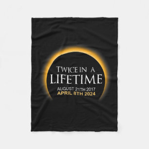 Eclipse twee keer in Leven 2024 Zonsverduistering Fleece Deken