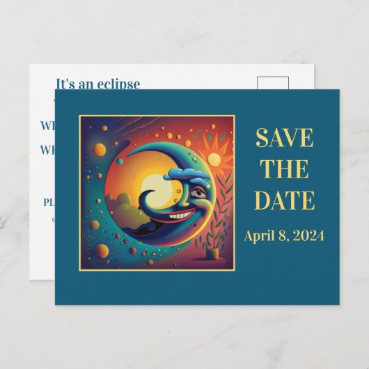 ECLIPSE-UITNODIGINGEN VOOR FEESTJES UITNODIGING BRIEFKAART (Voorkant / Achterkant)