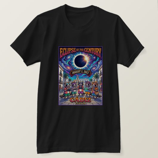 Eclipse Van De Eeuw 2 Augustus 2027 Cadiz Groep T-shirt (Design voorkant)