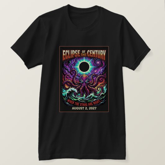 Eclipse Van De Eeuw Cthulhu Lovecraft T-shirt (Design voorkant)