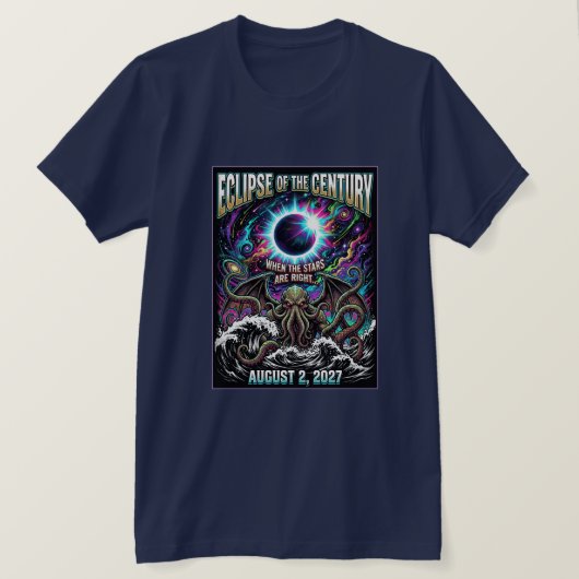 Eclipse Van De Eeuw Cthulhu Lovecraft T-shirt (Design voorkant)