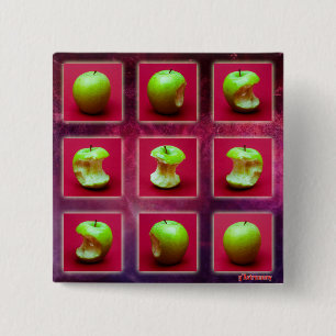 Eclipse van de groene ster vierkante button 5,1 cm