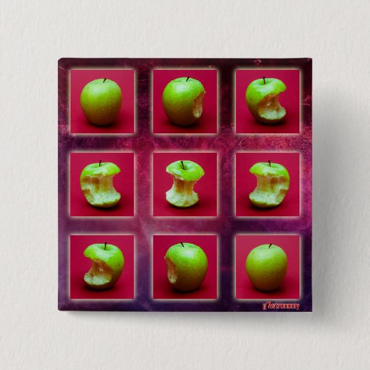 Eclipse van de groene ster vierkante button 5,1 cm (Voorkant)
