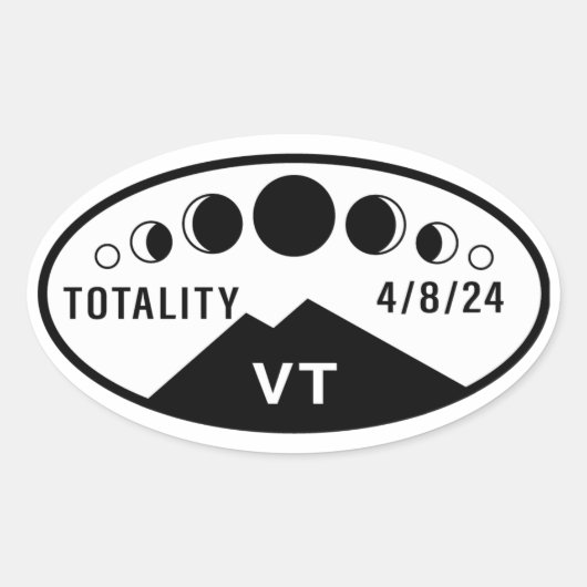 Eclipse Waterfles Sticker - Vermont - 2024 (Voorkant)
