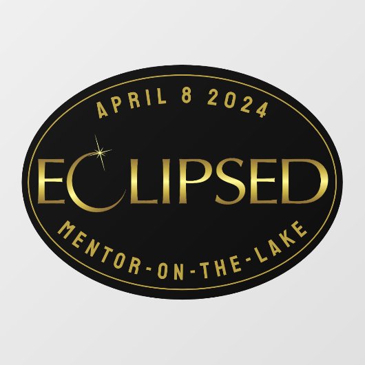 Eclipse zwart en goud uw stad horloge bestemming raamsticker (Vel)