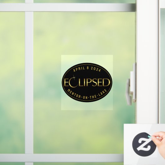 Eclipse zwart en goud uw stad horloge bestemming raamsticker (Huis)